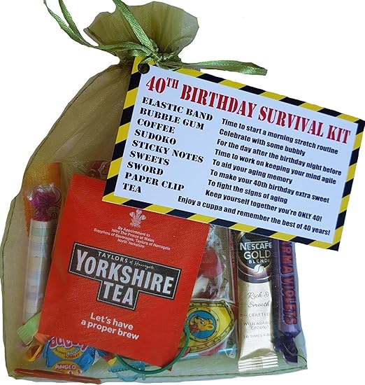 40th Birthday Survival KIT Gift Present Card Fun Cheeky Gift Funny Gift idea for him her Men