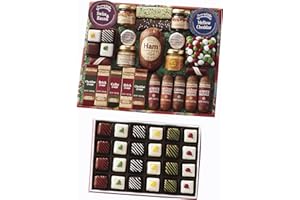 The Swiss Colony 25 Holiday Favorites - Sausage Meats, Cheese Blocks, and Spreadables, Sweet and Savory Treats & Christmas Petits Fours - Chocolate & Swiss Creme Gourmet Mini Layer Cakes Pack of 24