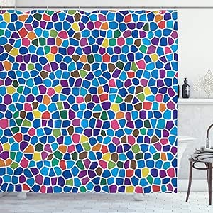 KASMILN Cortinas Ducha,Formas Modernas del diseño del Mosaico del Color