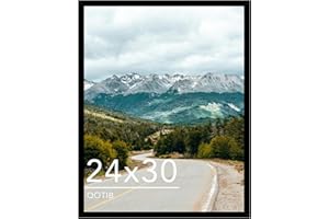QOTIB Wood 24x30 Picture Frame Black for Wall Hanging, 24 x 30 Frame Poster Photo Frame for Wall Horizontally or Vertically, Black, 1 Pack