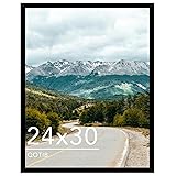QOTIB Wood 24x30 Picture Frame Black for Wall