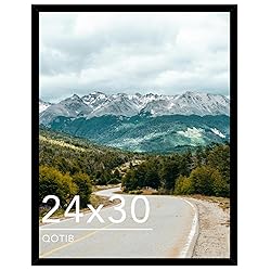 QOTIB Wood 24x30 Picture Frame Black for Wall