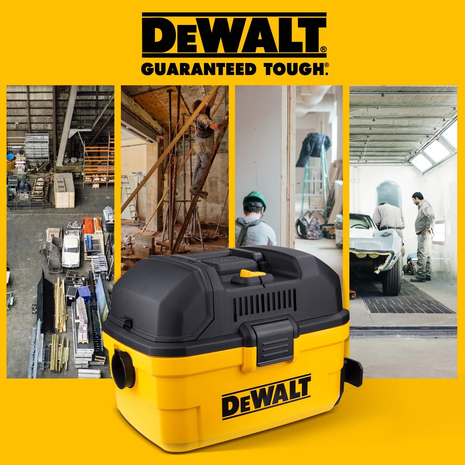 DEWALT DXV04T Portable 4 gallon Wet/Dry Vaccum, Yellow: Industrial & Scientific
