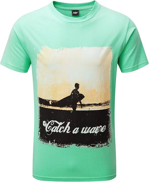 Cotton Traders Printed TShirt Mens Hip Short Sleeves Crew