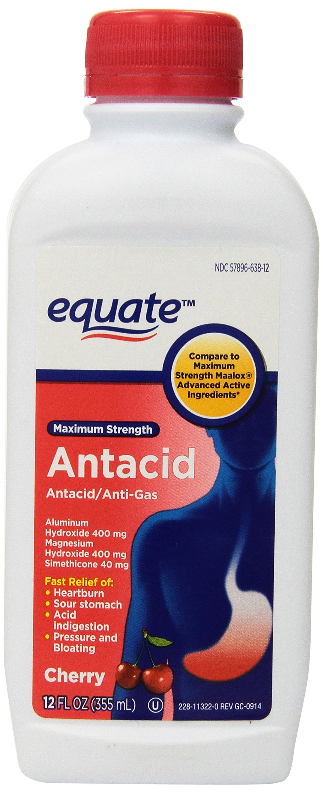 Equate Antacid/AntiGas Liquid Maximum Strength, Cherry