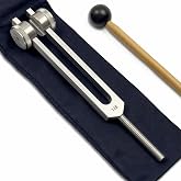 128 Hz OTTO Tuning Fork for Healing with Drawstring Pouch - OSTEOPHONIC application for Sound Healing and Biofield Therapy - Silver