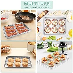 TeamFar Toaster Oven Pan with Cooling Rack