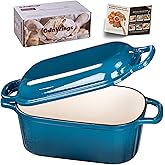 GdnWings 4.6 Quart Dutch Oven for Sourdough Bread Baking, Combo Oval Enameled Cast Iron Bread Pan with Lid, Bread Dutch Oven for a Crispy Crust, Teal