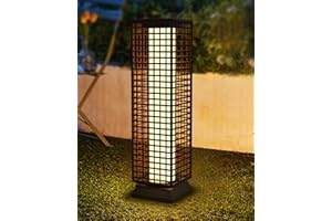 AISCOOL Outdoor Solar Floor Lamp with 2 Lighting Modes, 2200 mAH Solar Patio Light Waterproof with 2 Ground Plugs, 2024 Upgraded Resin Wicker Pathway Lights for Outdoor Porch Yard Deck Patio Garden Decor