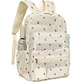 CAMTOP Mesh Backpack Kids Boys Girls Bookbag See Through Preschool Backpacks Casual Daypack for School Beach Travel Sport (Beige Strawberry)