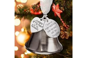 TRESNAF Loss of Daughter Christmas Bell Memorial Ornament A Piece of My Heart is in Heaven Sympathy Bereavement Gifts Angel Ornaments for Christmas Tree Hanging with Silk Ribbon & Red Gift Box