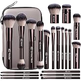 Professional Makeup Brush Set with Travel Case, 20 PCS Synthetic | Makeup Brushes for Foundation, Concealer, Blush, Powder &amp; Eyeshadow, Labeled Face Eye Brushes for Beginners, Makeup Artists