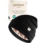 YANIBEST Beanie Hat for Women Men Satin Lined Beanie Hats Winter Hat Womens Cuffed Beanies Knit Skull Cap Warm Ski Hat Unisex