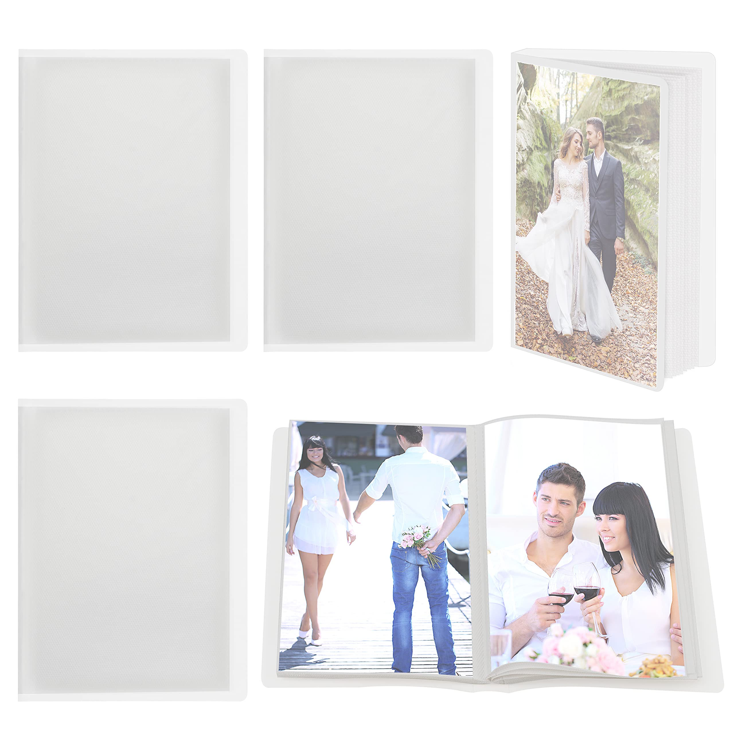 Belle Vous 40 Pocket Photo Albums (5 Pack) - Holds 10 x 15cm / 4 x 6 inches Pictures - Clear View Cover Small Slip-In Photo Book Albums for Family, Wedding, Anniversary, Baby, and Vacation Pictures