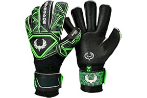 Renegade GK Triton Goalie Gloves with Microbe-Guard (Sizes 5-11, 3 Styles, Level 2) Pro-Tek Fingersaves & Durable 3.5+3MM Super Grip