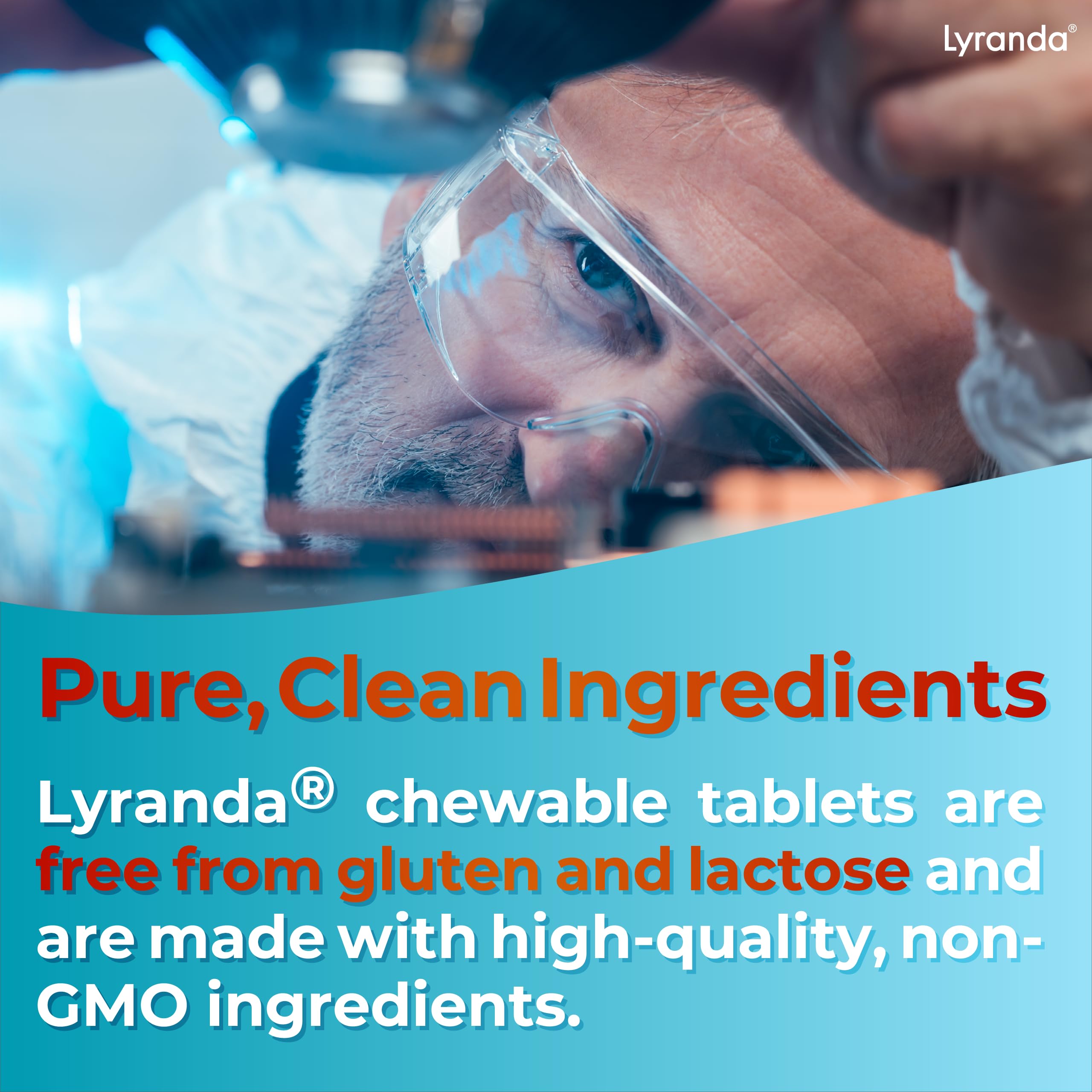 Lyranda® - Lysine Cold Sore Treatment - Chewable L-Lysine Tablets - Faster Absorption and Better Hygiene
