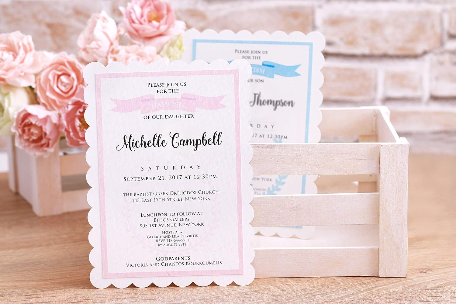 personalized baptism invitation