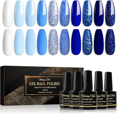 Shining She Gel Nail Polish 10 Colors 8ml Soak-Off UV/LED Kit Purple Pink Rose