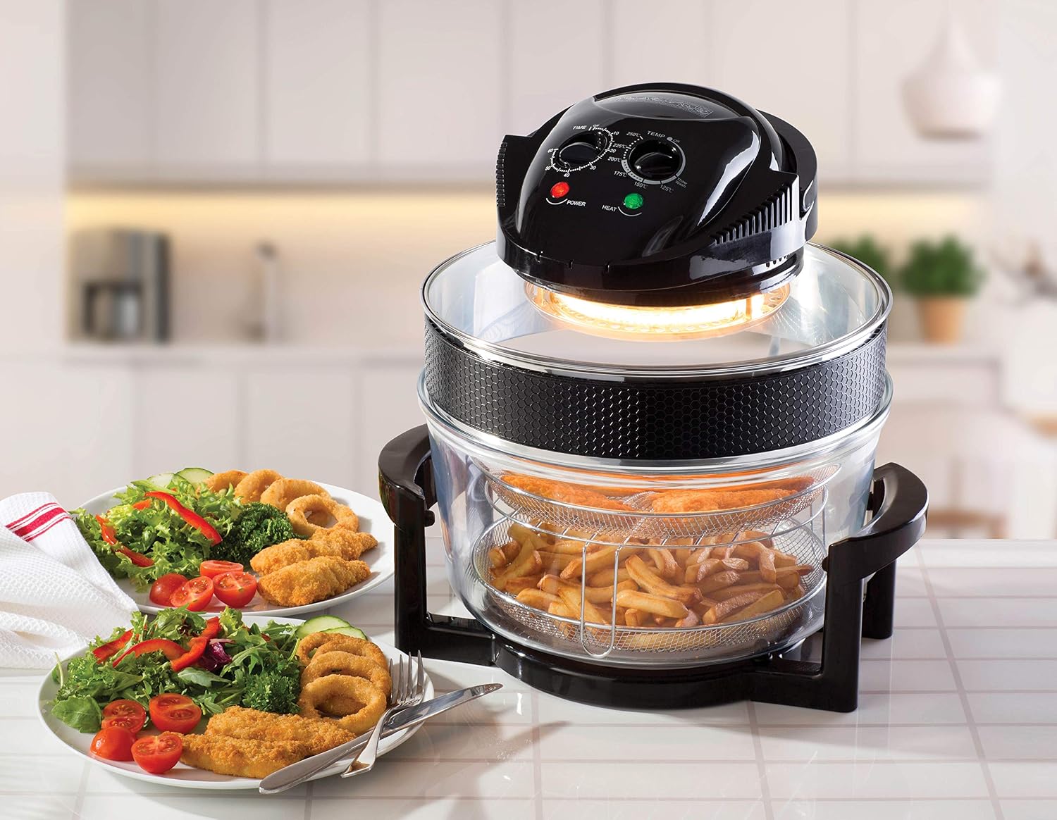 Daewoo Deluxe 17L 1300W Halogen Air Fryer with an Extension Ring- 60min Timer with Self-Cleaning Function - Image 3