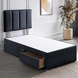 ComfoRest 3ft Divan Bed with Drawers Black 24 inch Headboard UK Made view 1