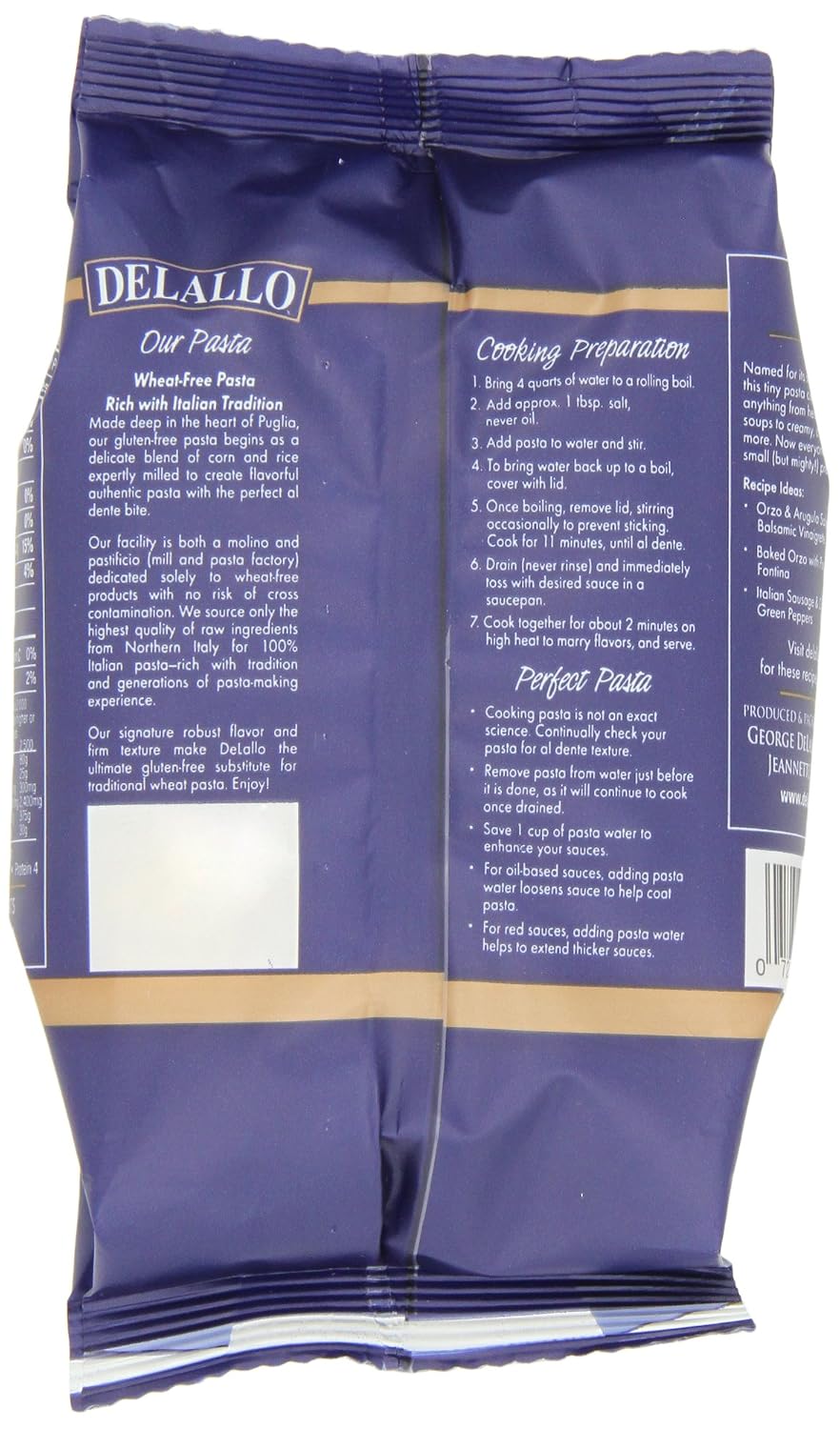 Amazon Com Delallo Gluten Free Corn And Rice Orzo 12 Ounce Pack Of 12 Orzo Pasta Grocery Gourmet Food