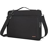 DOMISO 17 inch Laptop Sleeve Protective Case Cover Compatible with 17-17.3 inch HP Dell ASUS Lenovo Chromebook,Waterproof Computer Cases Bag with Shoulder Strap,Black