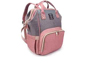 Qimiaobaby Diaper Bag Backpack,Waterproof Multifunctional Large Travel Nappy Changing Bags