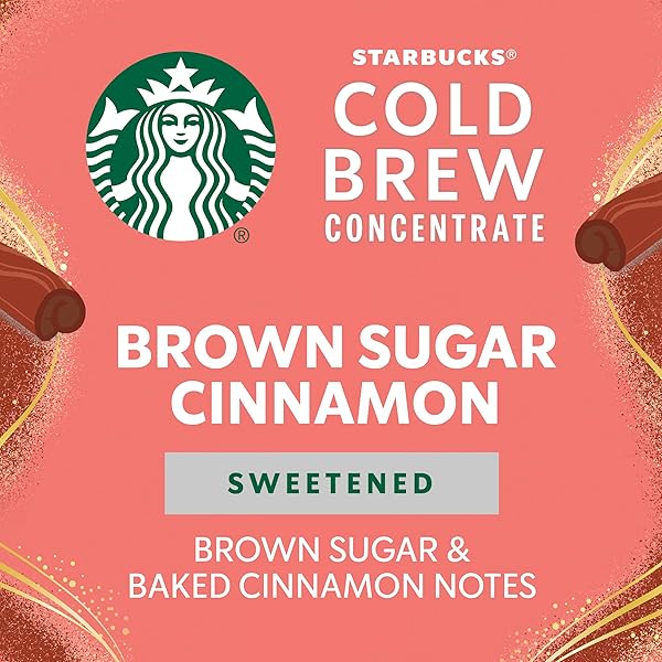 STARBUCKS COLD BREW COFFEE CONCENTRATE, LIMITED EDITION SWEETENED BROWN SUGAR CINNAMON, 100% ARABICA, MULTI-SERVE BOTTLE (32 FL OZ)