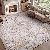 PADOOR 5X7 Area Rug,Rugs for Living Room,Soft Beige Rugs for Bedroom,Machine Washable Rug Non Slip Carpet for Dining Room Living Room Bedside Office