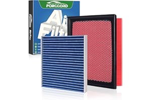 Forccord Cabin & Engine Air Filter Kit Fit for Dodge Durango 2011-2026, Jeep Grand Cherokee 2011-2022, Grand Cherokee WK 2022 Activated Carbon Cabin Filter Replacement CF11183 CA10755 Car Accessories