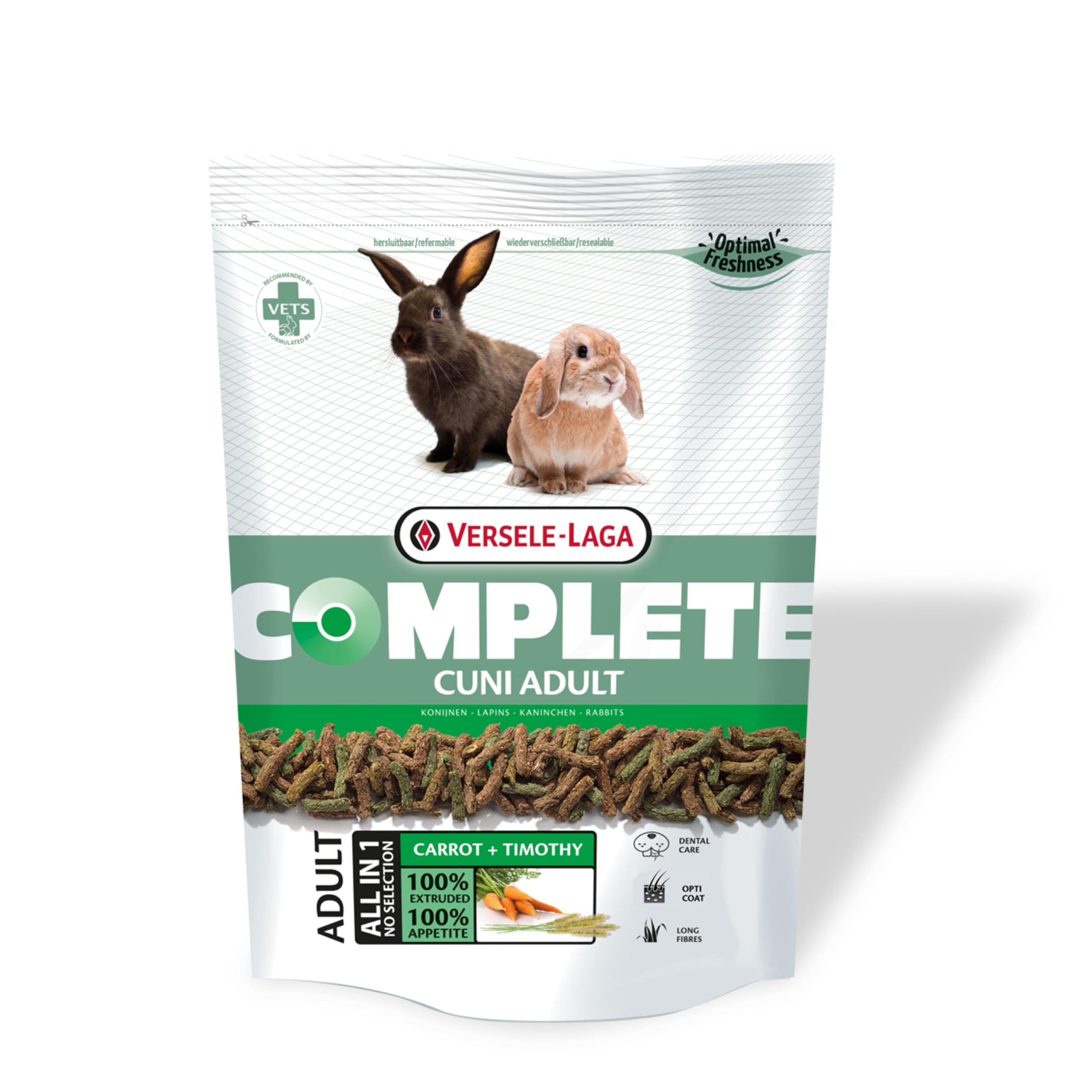Versele-Laga Complete Cuni Adult | 500 g | Complete Adult Rabbit Food | Tasty All-in-One Pellets | With Long Fibres | Developed by Veterinarians