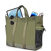 Laptop Tote Bag Handbag with Top-Handle & Detachable Shoulder Strap, Multi-Pocket Crossbody Computer Bags