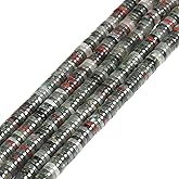 5 to 6mm Natural African Bloodstone(Heishi) Gemstone Heishi Disc Rondelle Spacer Jewelry Making DIY Loose Beads 16 inch