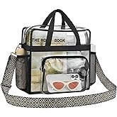 Bagenius Clear Tote Bag Stadium Approved, 12x6x12 Game Day Clear Satchel Bag with Shoulder Strap for Concert Work and Sports