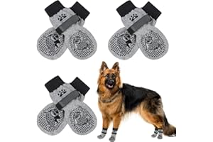 SCENEREAL Anti Slip Dog Socks for Hot/Cold Pavement to Prevent Licking Paws, Dog Grippy Socks for Senior Dogs Hardwood Floors Walking, Pet Boots & Paw Protectors for Indoor Outdoor