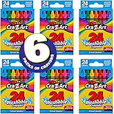 Cra-Z-Art Washable Crayons, Bulk Pack, 24 Count, 6 Packs of Crayons, Bulk School Supplies for Classroom, Back to School Essen