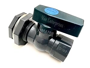 Rain Barrel Garden Spigot Kit - 1" Full Port PVC Ball Valve with Bulkhead Fitting Adapter