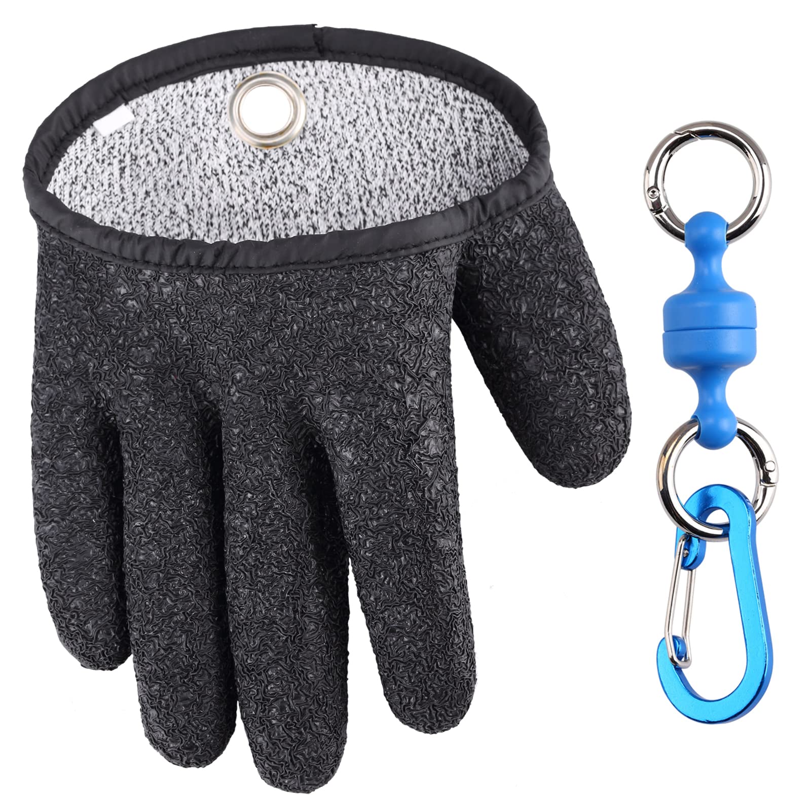 TOPIND Fishing Gloves Hunting Glove Waterproof Anti-cut Glove PE Wire Woven Latex Fish Catching Gloves with Magnet Release Fishing Wear M L XL 1pc