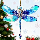 ZhoLet Dragonfly Gifts Decor for Women 2D Acrylic for Christmas Tree Decoration,Birthday Gift Holiday Decorations for Windows/Christmas Tree/Car Decoration - Blue Dragonflies
