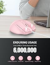 TECKNET USB Wired Mouse 6400 DPI 6-Button Ergonomic USB Computer Mouse view 4