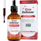 Dr. Green Mom Liquid Zinc Kids + Organic Elderberry, Mullein &amp; Echinacea | Toddler &amp; Children&rsquo;s Zinc &amp; Immune Support Drops &mdash; Gentle on Tummies &mdash; Natural Berry Flavor &mdash; 94 Servings, 125% DV &mdash; 4 fl oz