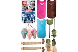 KIDPET (12Pack) Catnip Toys, Silvervine Cat Toy, Cat Toys for Indoor Cats, Silvervine Sticks,Catnip Balls, Cat Nip Mice,Silver Vine Organic Chew Toys, Kitten Teething Toys,Interactive Plush Feather Kicker