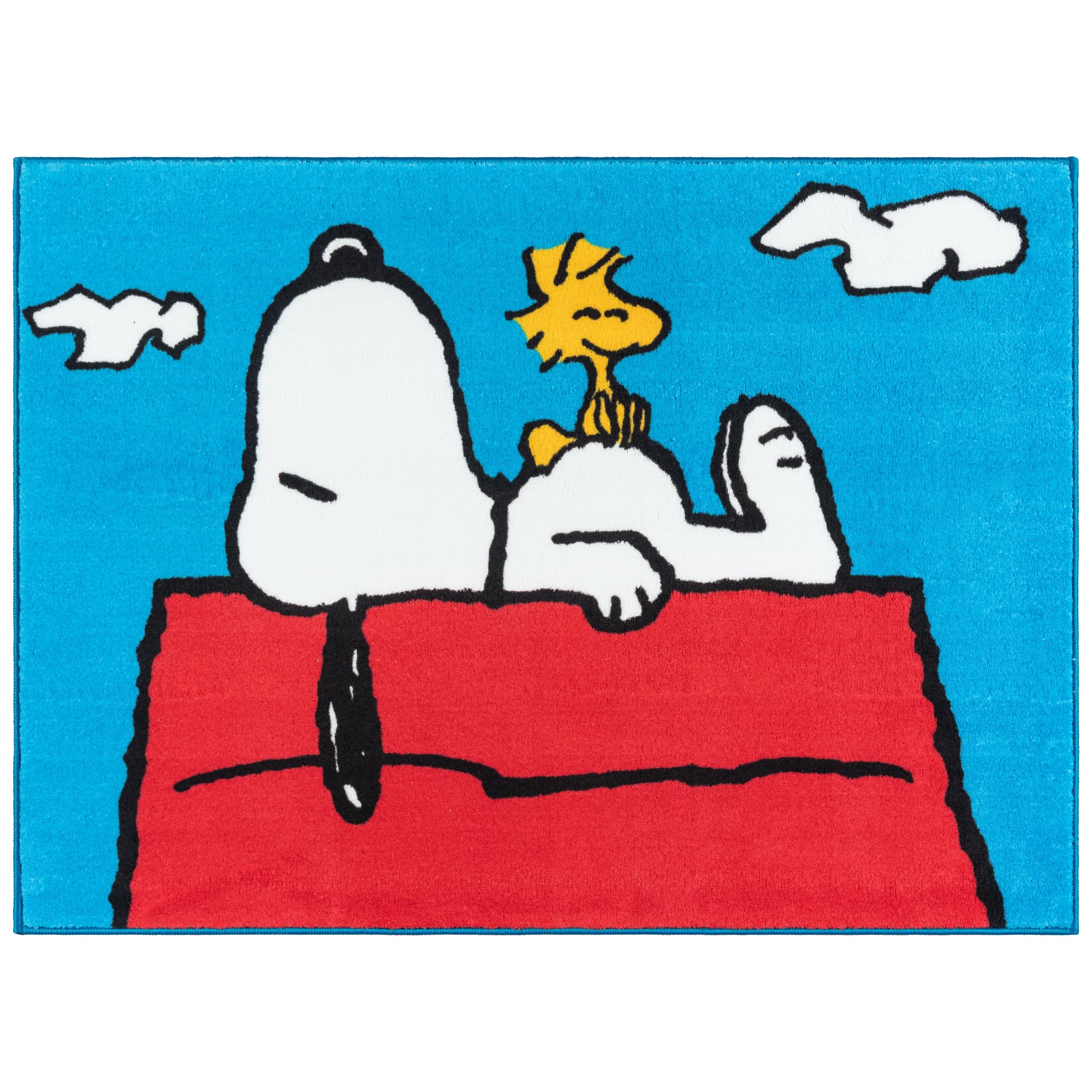 Gertmenian Peanuts Indoor Area Rug - 3x5 Small, Non-Slip, Ideal for Children in Bedroom, Game Room, Classroom, Nursery or Play Area - Snoopy, Blue/White, 28025 Image