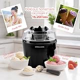 Andrew James 1.5L Ice Cream Gelato Sorbet Machine Home Black 20 Mins view 2