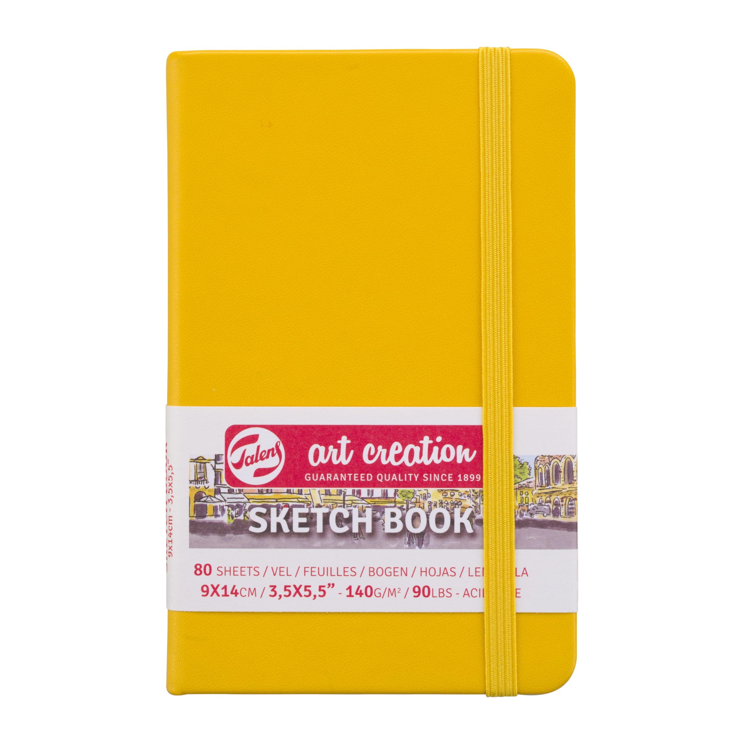 Talens Art Creation Sketchbook - Golden Yellow - 9 x 14 cm - 140 g - 80 Sheets - Acid-Free Drawing Paper
