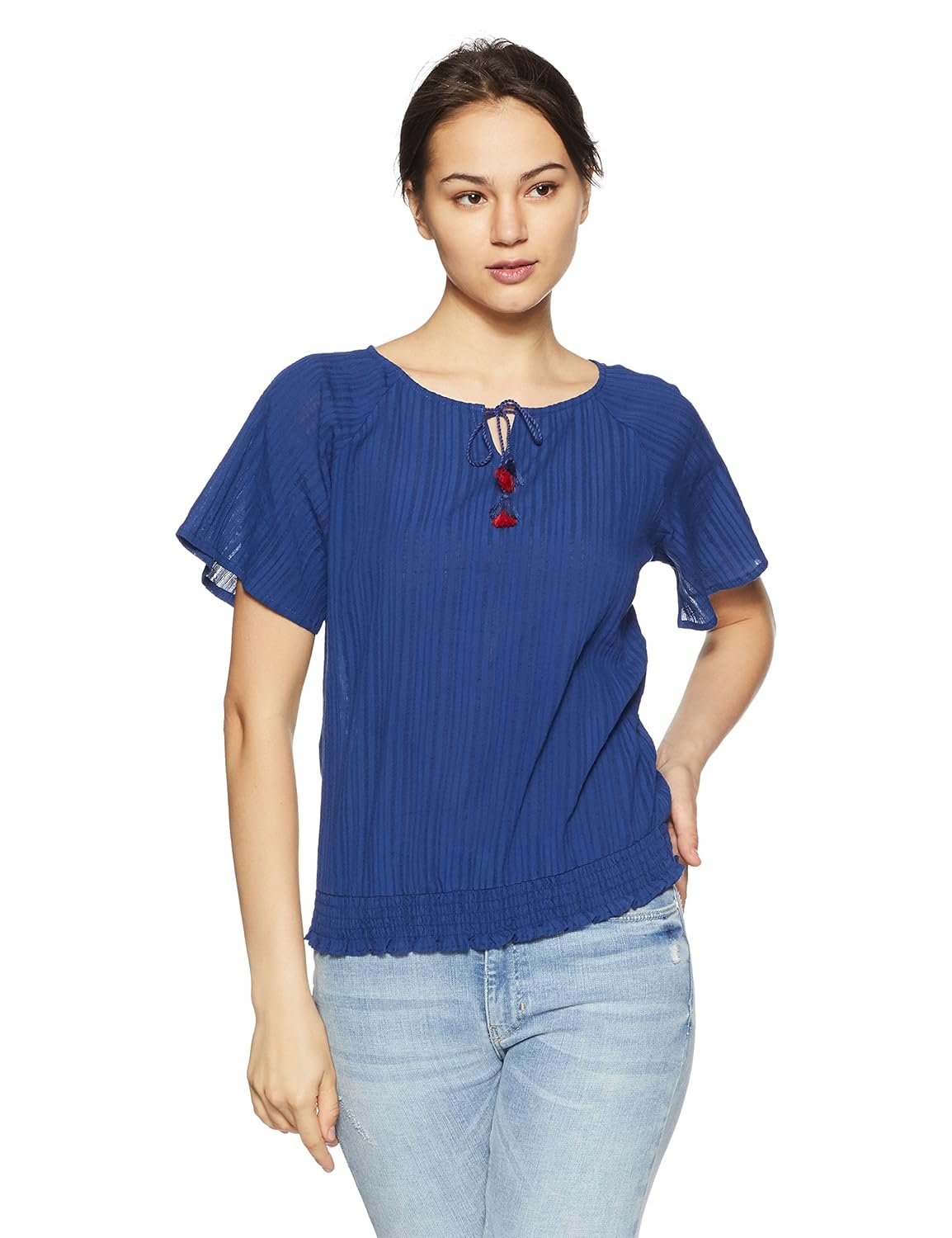 global desi women's plain regular fit top