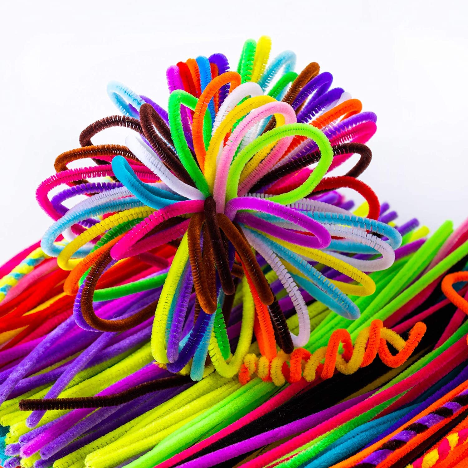 Pipe Cleaners, 300pcs 20 Colors, Craft Supplies, Pipe Cleaner Chenille Stems, Craft Pipe Cleaners, RED BLUE GREEN BLACK ORANGE YELLOW PINK