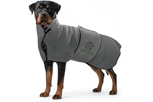bemece Dog Drying Coat, Fast Drying Dog Towel, Super Absorbent and Quick Drying Adjustable Collar & Waist for Cat & Small Med