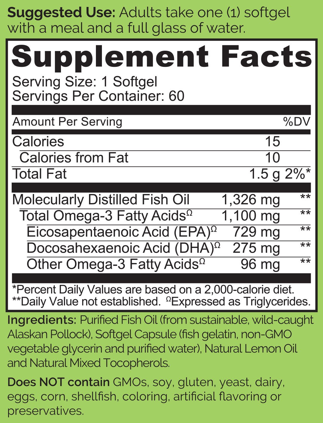 NATURELO Omega3 Fish Oil 1100 mg Triglyceride Omega 3 High