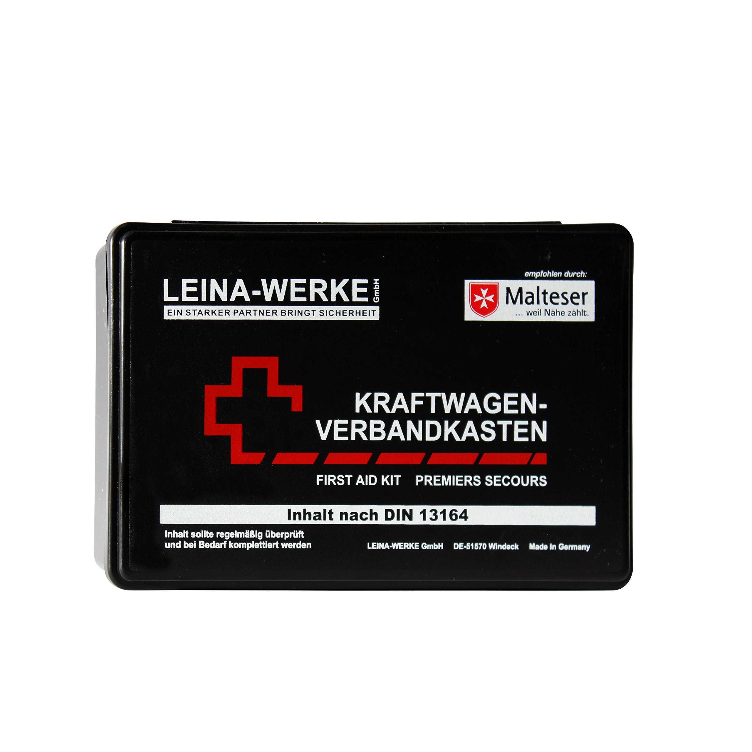 Leina 10007 Motor Vehicle First Aid Kit Standard, Black/White/Red